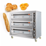 Bread Pie Bake 3 Deck 12 6 Tray Gas Termostats Deck Bagel Oven Price Business Oven for Sale of Cake