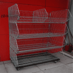 four layers supermarket wire mesh basket display racks