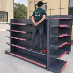 steel supermarket double sided grey shelves display commercial used super shelves for sale