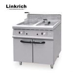 Industrial Double Tanks Deep Fryer With Cabinet For Meat Chicken Potato Chips