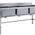 Stainless Steel triple sink table bench